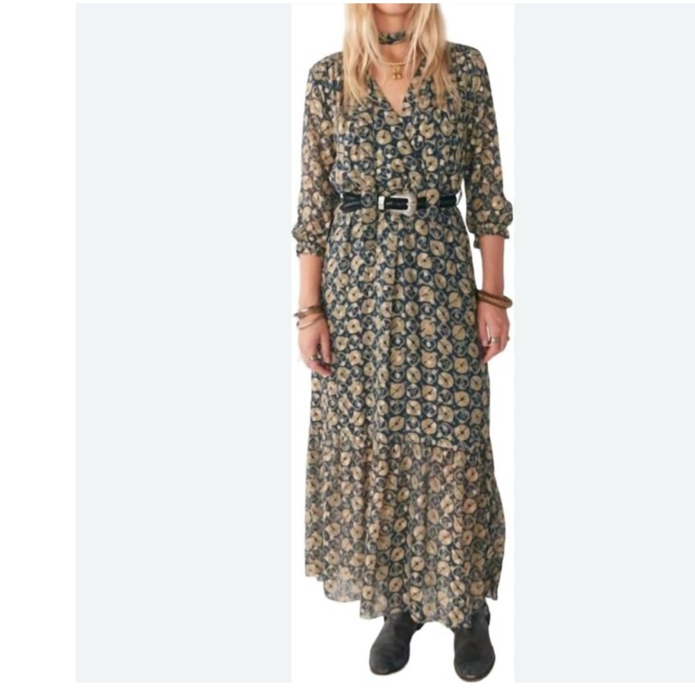 New Maison Hotel Eclipse Elisabeth Emerald Floral Maxi Dress